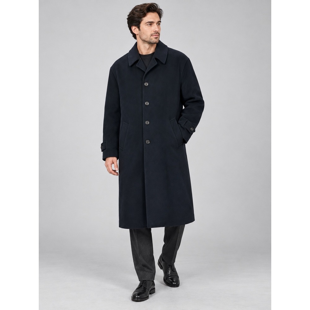 Trussini Wool Cashmere Blend Overcoat Men's Black Italy 60R Boyds Philadelphia